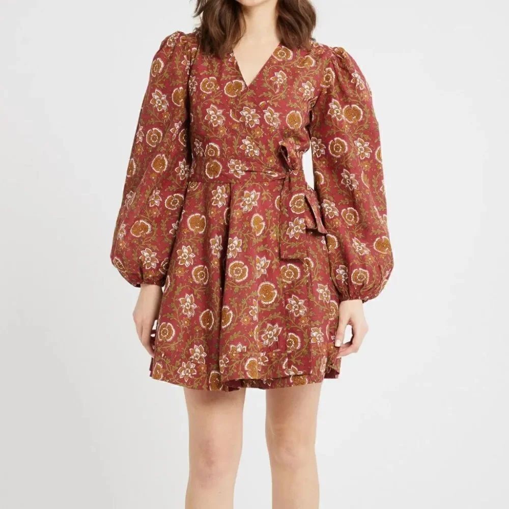 Mille NAN WRAP DRESS IN CINNABAR-E11
